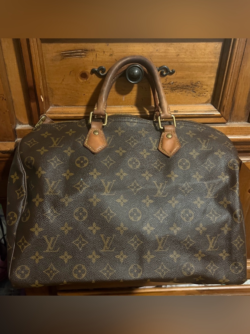 Authentic LOUIS VUITTON Speedy 35 Monogram Boston Hand Bag Purse